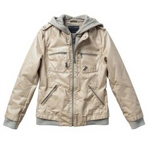 Bernardo tan Hooded faux leather Jacket